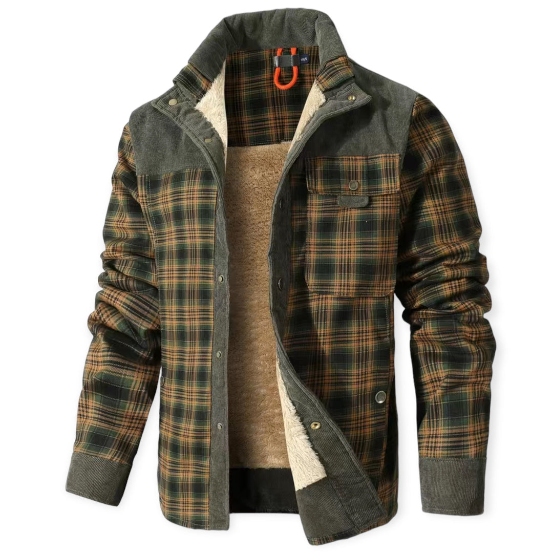 Dark insulated men's vest, a warm & versatile sleeveless jacket for cold weather.