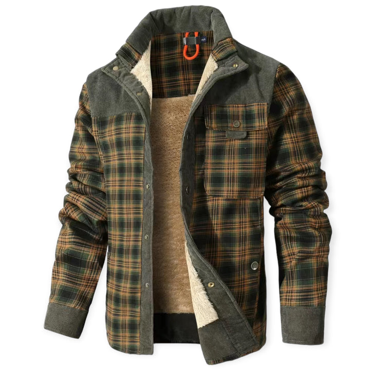 Dark insulated men's vest, a warm & versatile sleeveless jacket for cold weather.