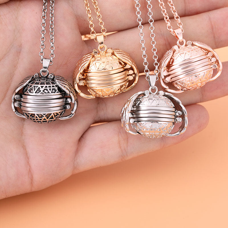 Unique layered locket necklace, an adjustable piece of memory jewelry for women.
