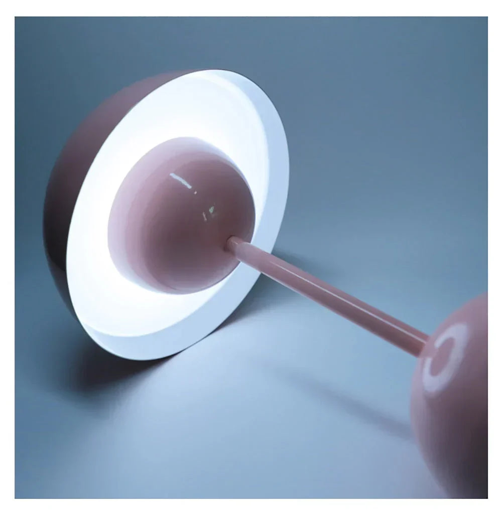 MushLuxe modern LED mushroom lamp. Dimmable ambient table light, contemporary design for home decor and bedrooms.
