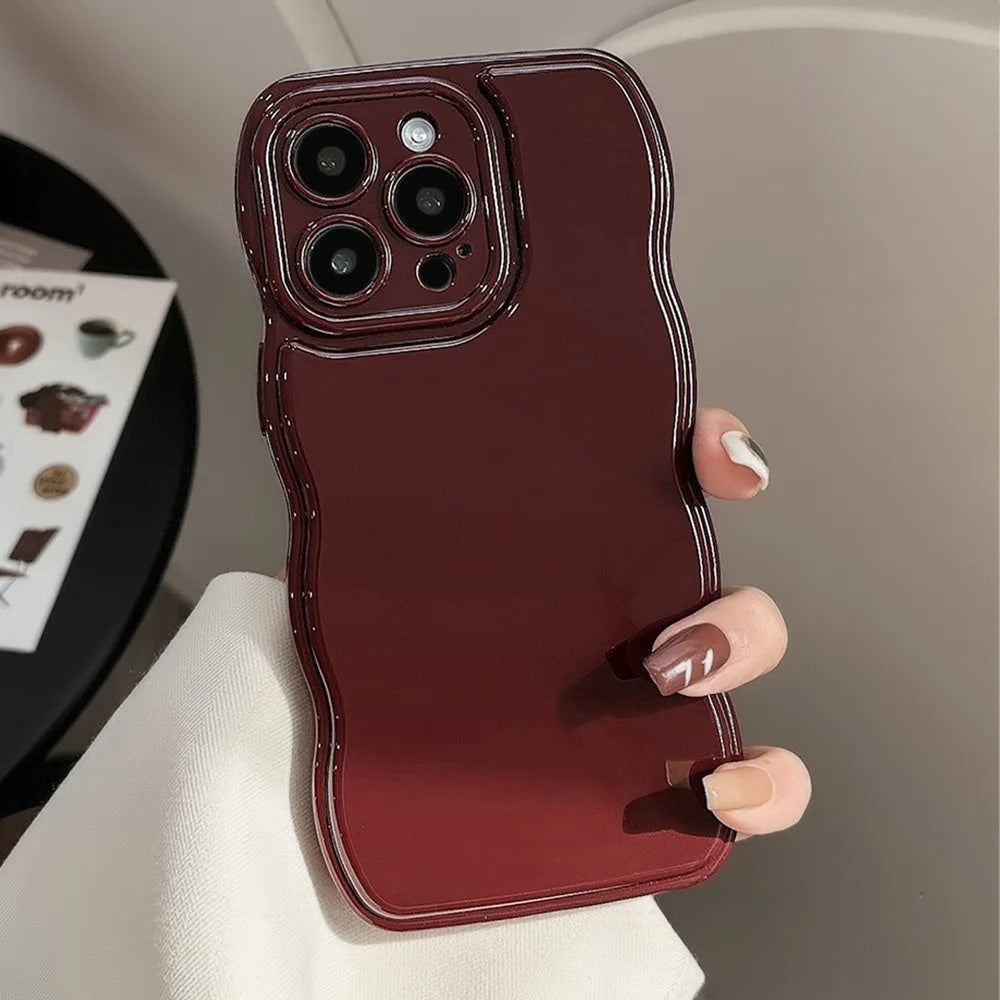Glossy women's ripple iPhone cover. Stylish and slim, offering shockproof protection with a sculpted grip.