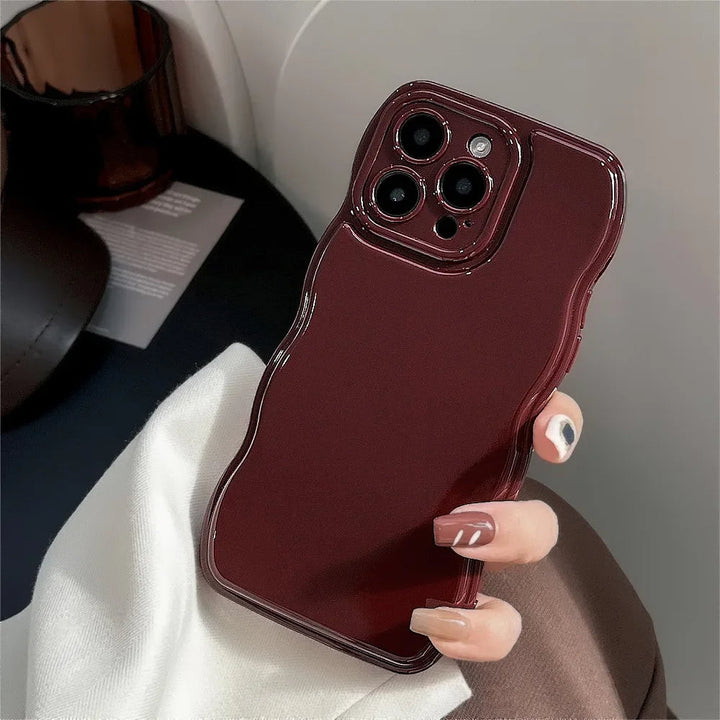 Elegant ripple iPhone case, a stylish women's accessory. Protective, slim-fit, and non-slip phone cover.