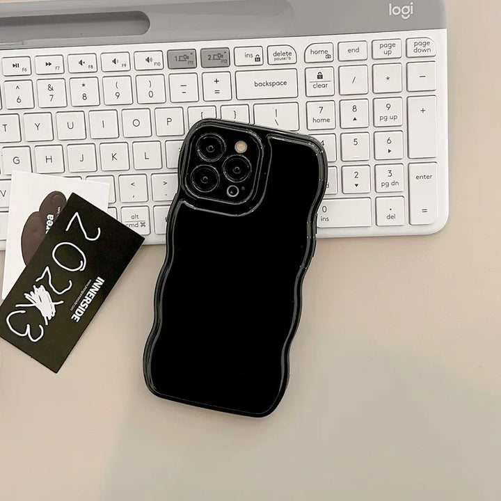 Women's stylish ripple iPhone cover. Slim, protective, and non-slip, a perfect accessory with glossy finish.