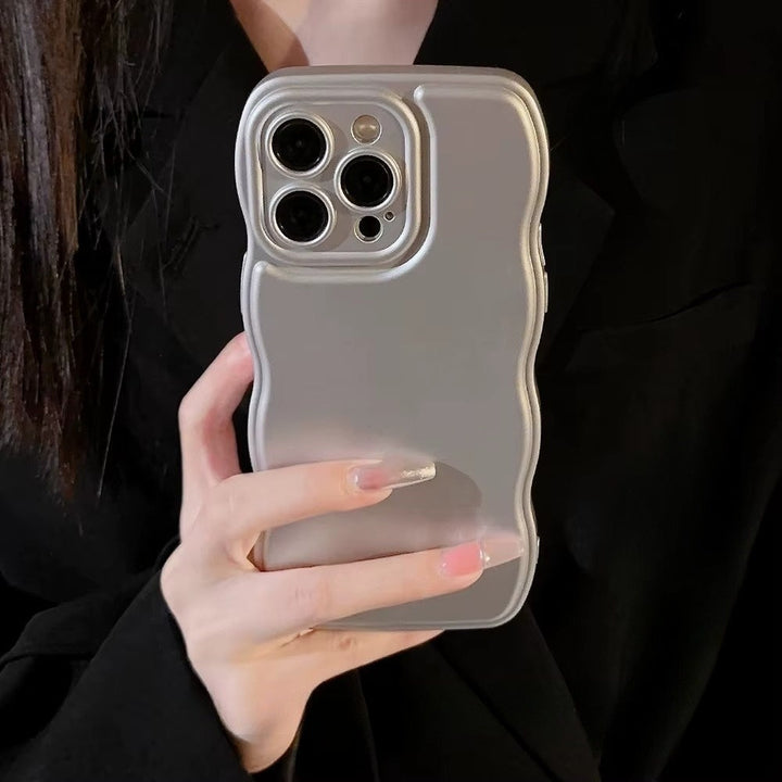Non-slip glossy ripple iPhone case for women. Slim, stylish, and offers excellent protection against drops.