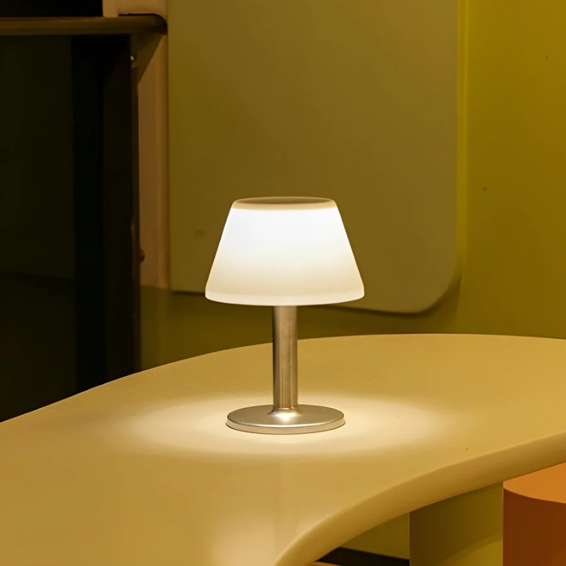 Weather-resistant SolarLuxe solar table lamp for sustainable outdoor lighting. Stylish garden & patio decor.