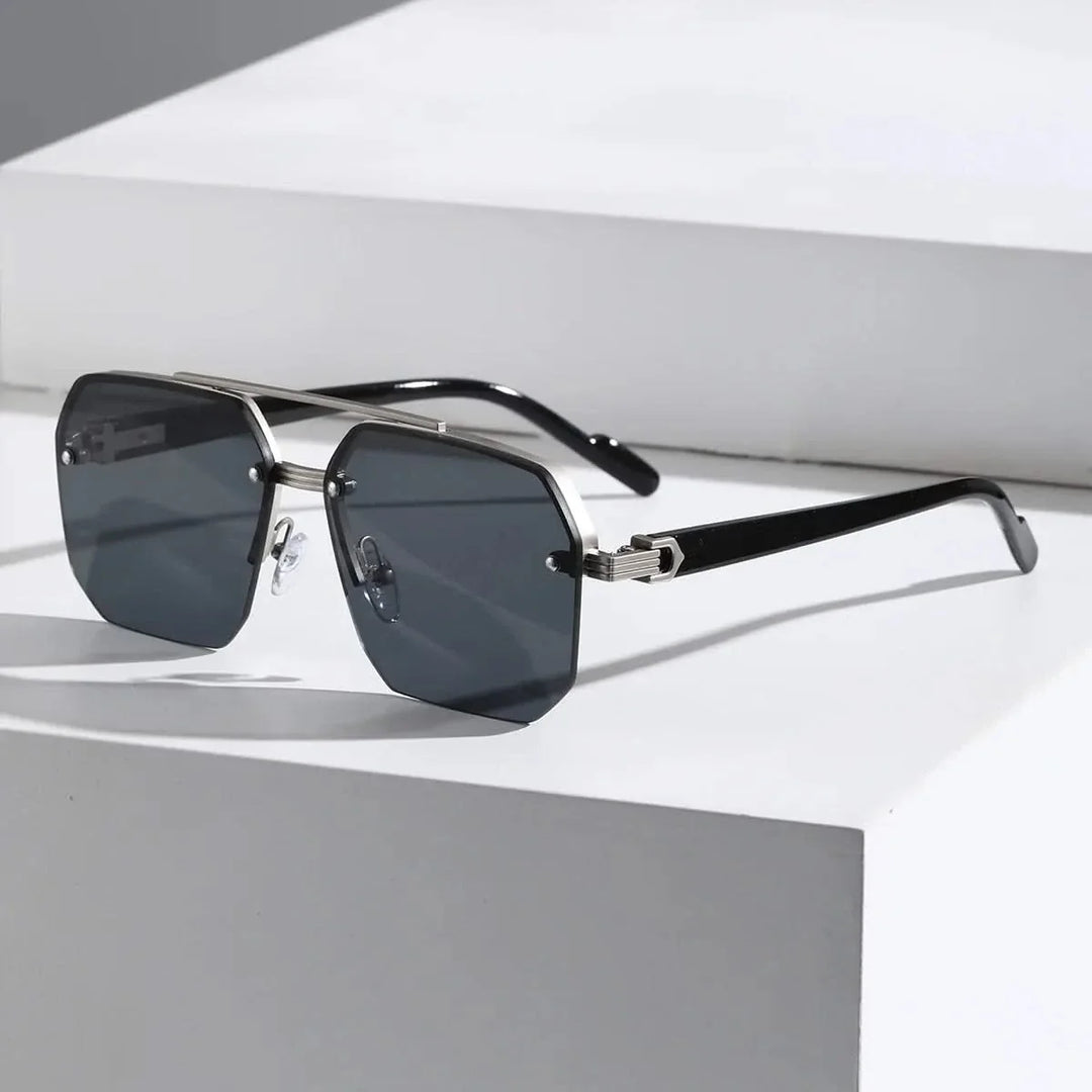 Sleek black unisex sunglasses, lightweight and fashionable for daily eyewear.