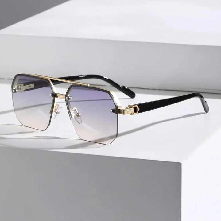 Modern blue lens unisex sunglasses, lightweight and trendy, ideal for UV eye protection.