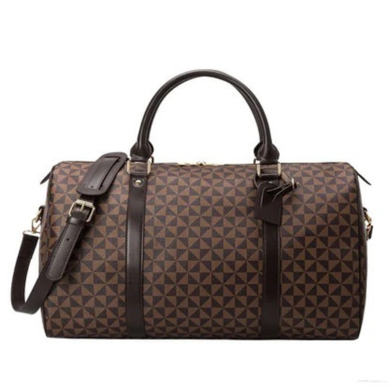 Stylish unisex travel duffle bag for weekend getaways, gym, and carry-on flights. Durable and spacious.