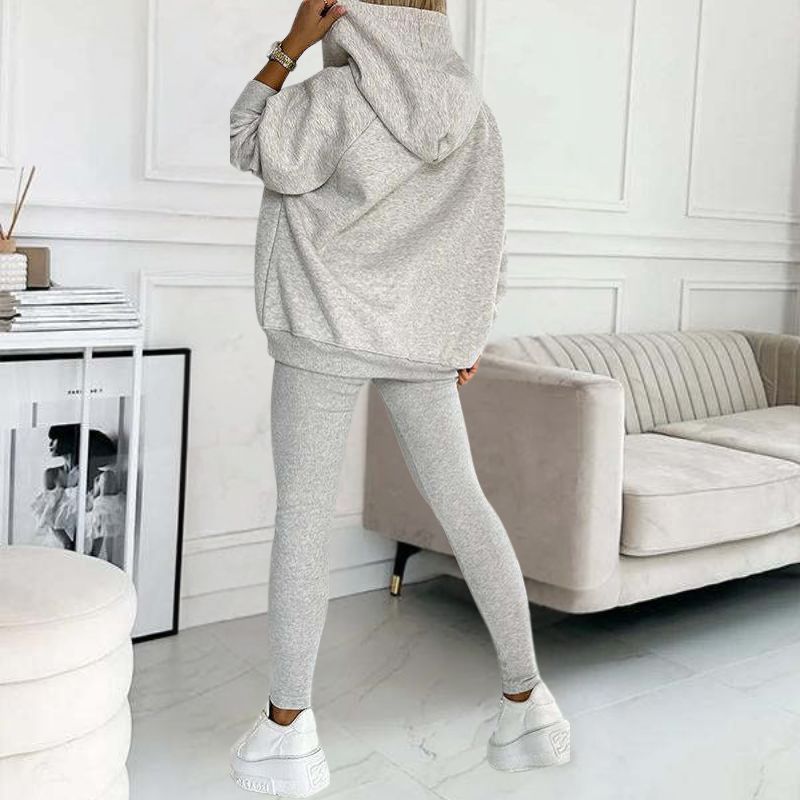 Trendy Elena women's matching 3-piece lounge set, ideal for cozy outfits and stylish everyday casual wear.