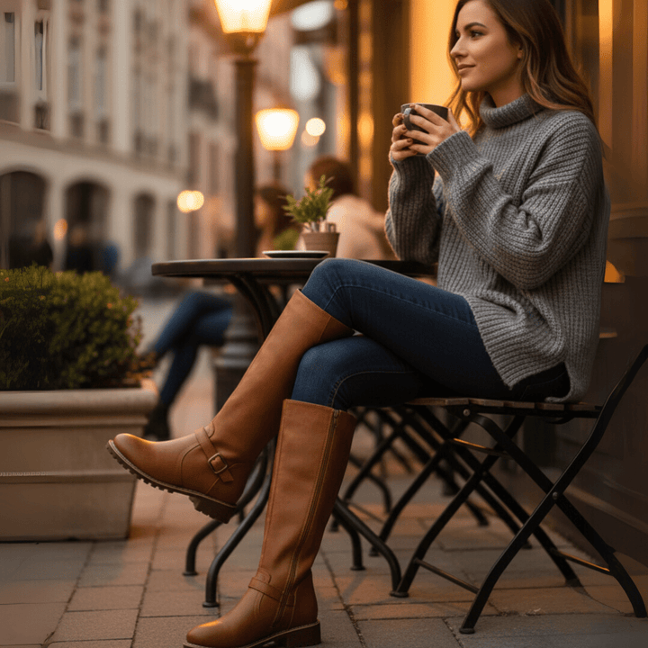 Durable sole & tread detail on women's winter boots, ensuring stability & long-lasting comfort footwear.