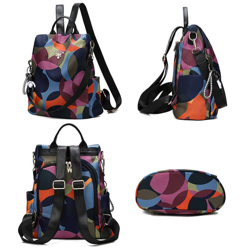 Fashionable women's travel backpack with anti-theft design, durable and water-resistant.