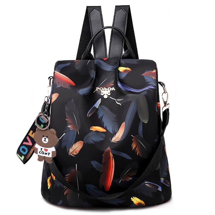 Chic water-resistant anti-theft backpack for women, perfect for daily errands or travel.
