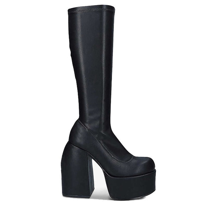 Stylish women's black heeled ankle boots, perfect for fashion-forward looks & versatile outfits.