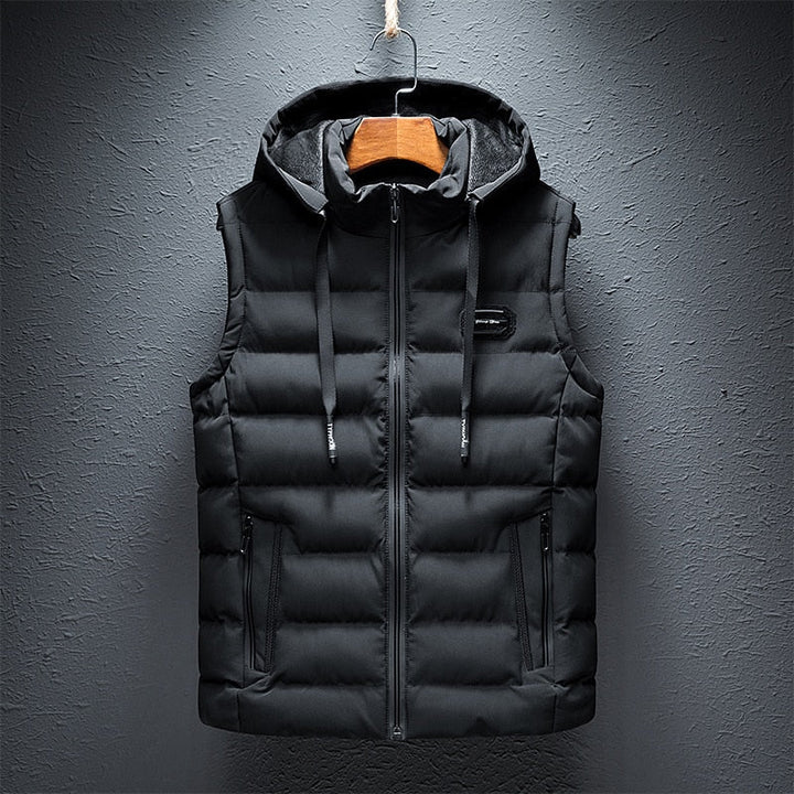 Cozy women's blue padded vest, ideal for autumn fashion. Warm fall outerwear gilet for stylish layering.