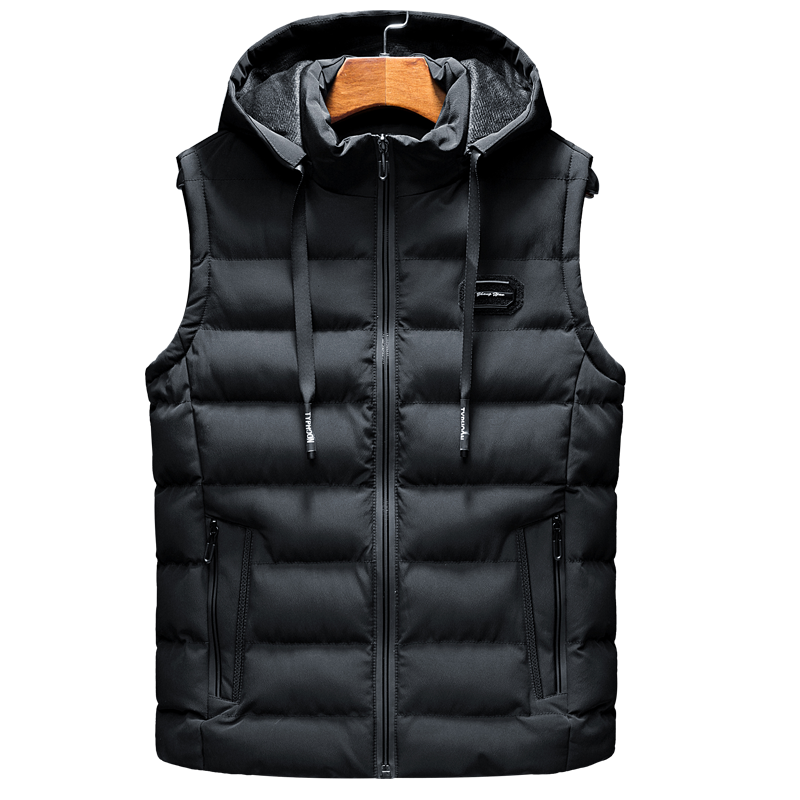 Chic women's padded vest in black. A luxurious autumn outerwear gilet, perfect for stylish fall layering.