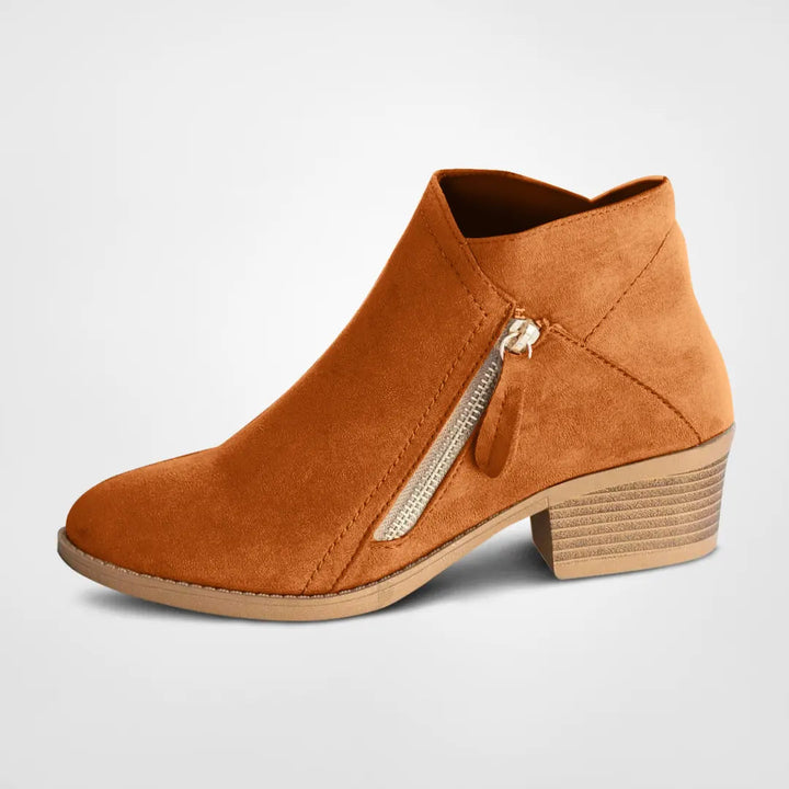 Comfortable women's zipper ankle boots, a modern & practical choice for easy wear throughout the season.