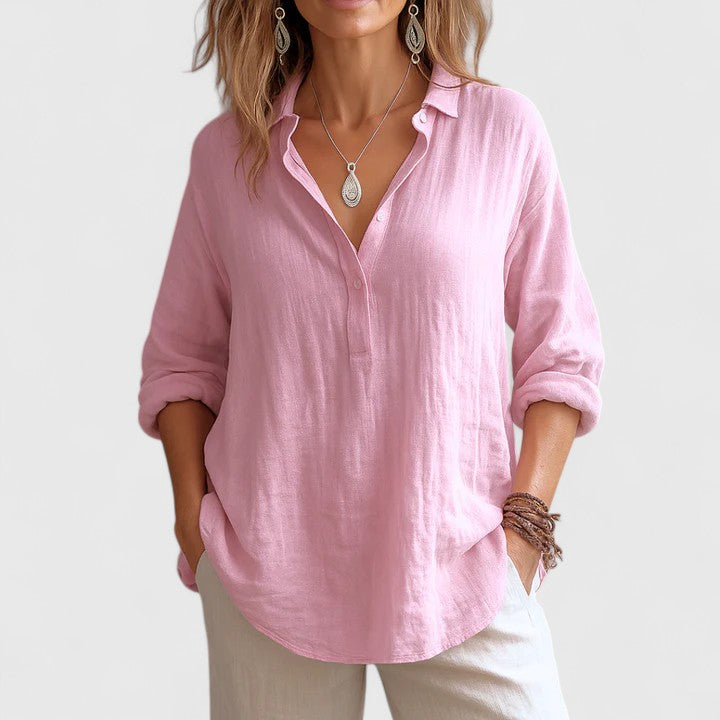 Stylish women's blouse, elegant & versatile for everyday fashion. Perfect casual chic long sleeve top.