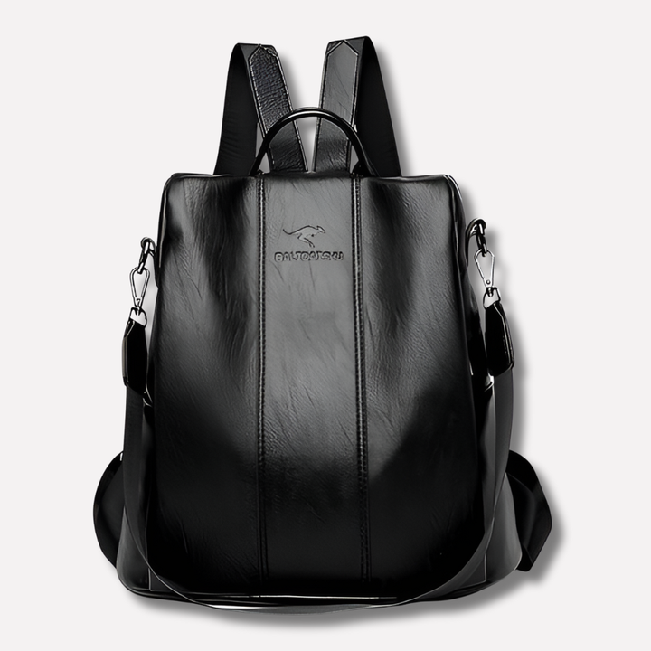 Stylish women's convertible anti-theft backpack, perfect for travel & everyday city use.