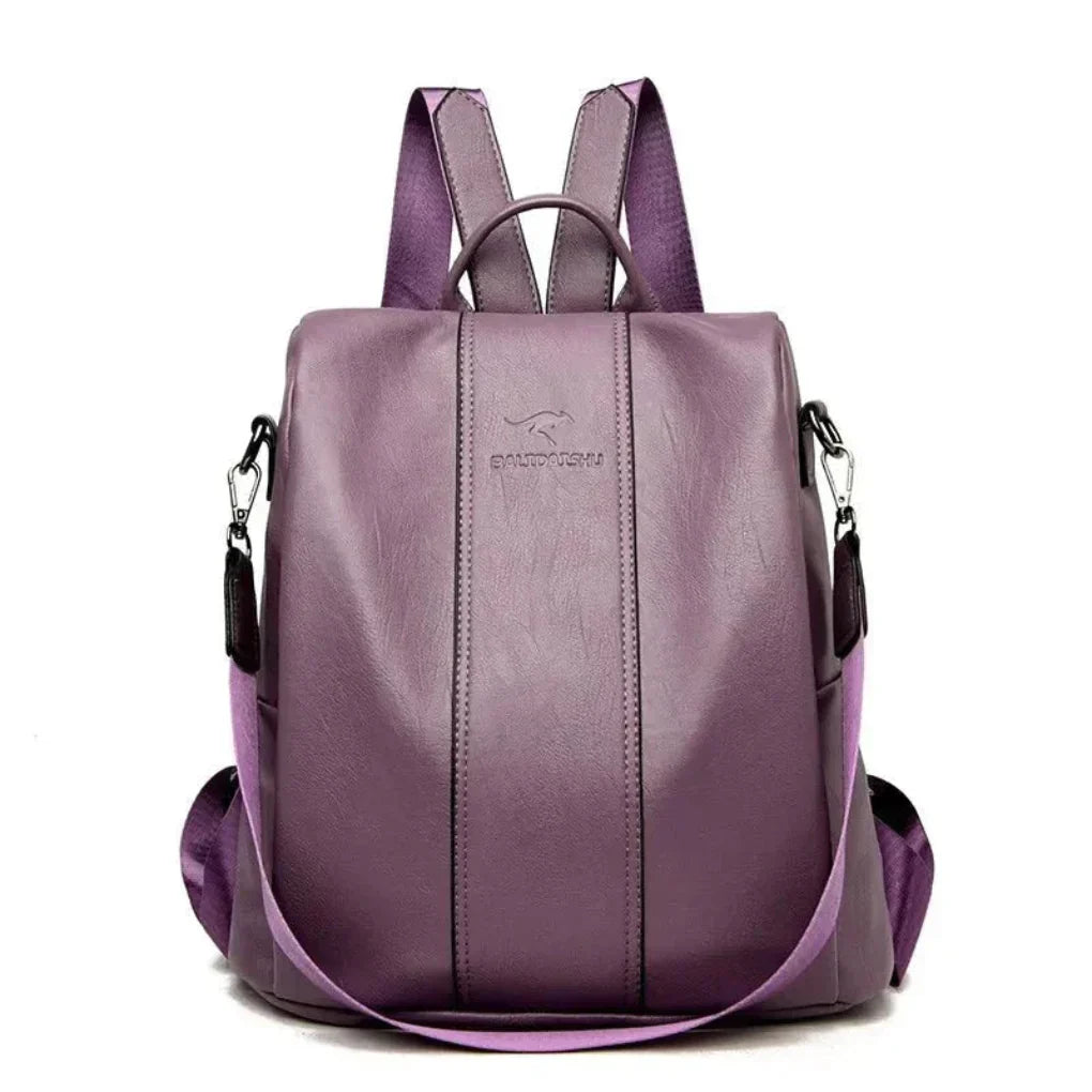 Secure & stylish women's convertible anti-theft backpack for modern ladies; great for travel or daily use.