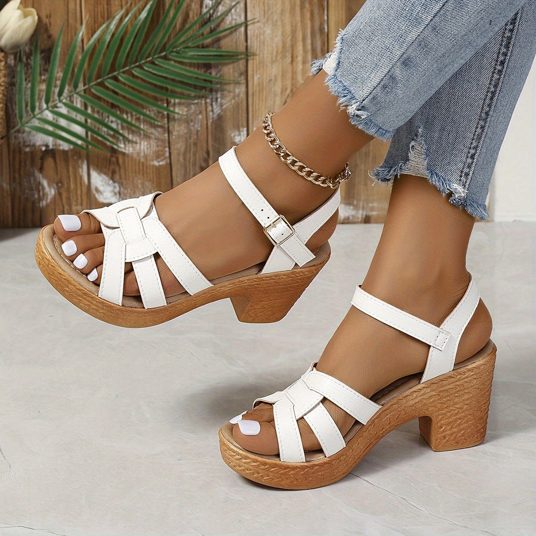 Casual open-toe wedge sandals for women, comfortable & chic for summer.