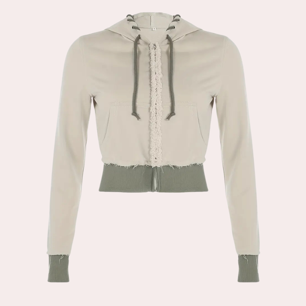Stylish women's Elise hooded jacket in fashionable gray, perfect for versatile casual outerwear.