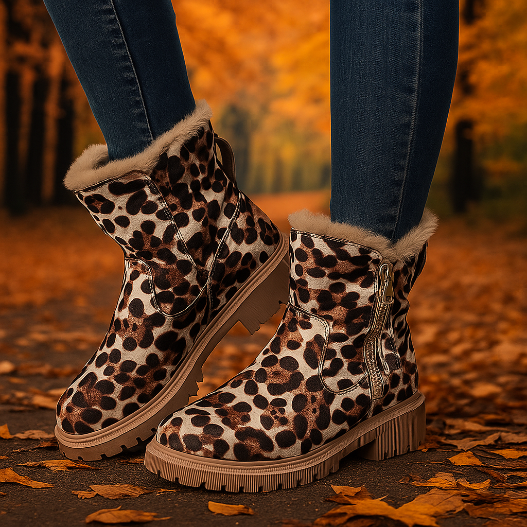 Warm women's winter boots featuring a rugged sole for traction and a comfortable fur lining.