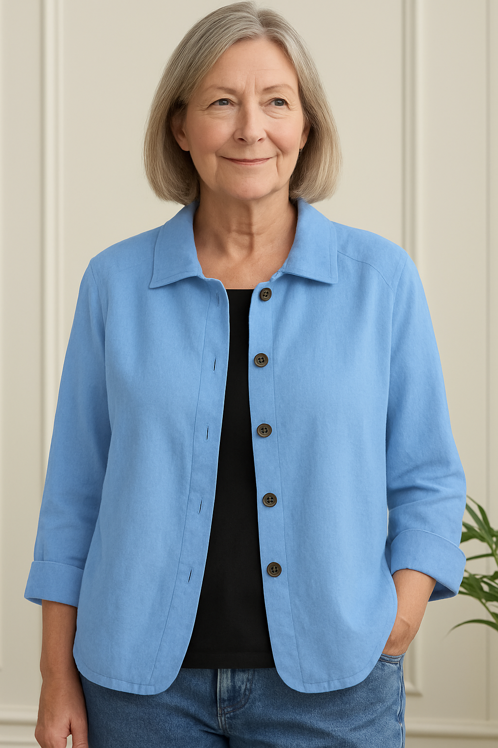 Stylish women's lightweight shirt cardigan, perfect for versatile layering in spring and summer.