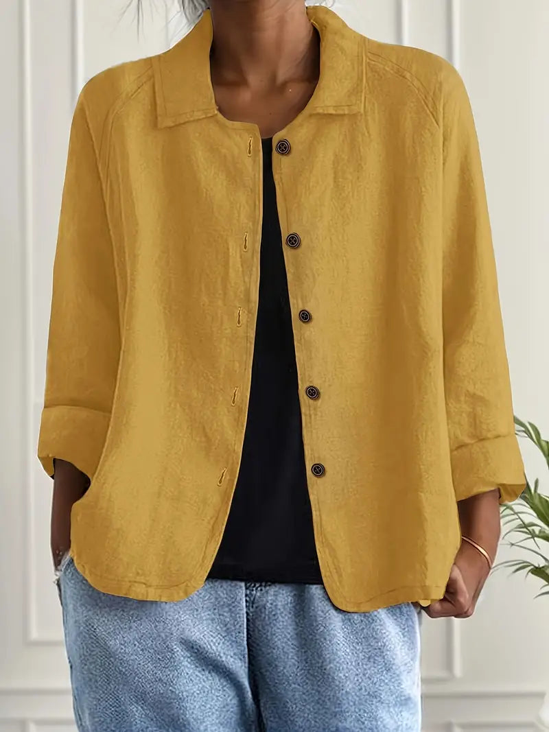 Casual women's shirt cardigan, a lightweight and versatile top for stylish spring/summer layering.