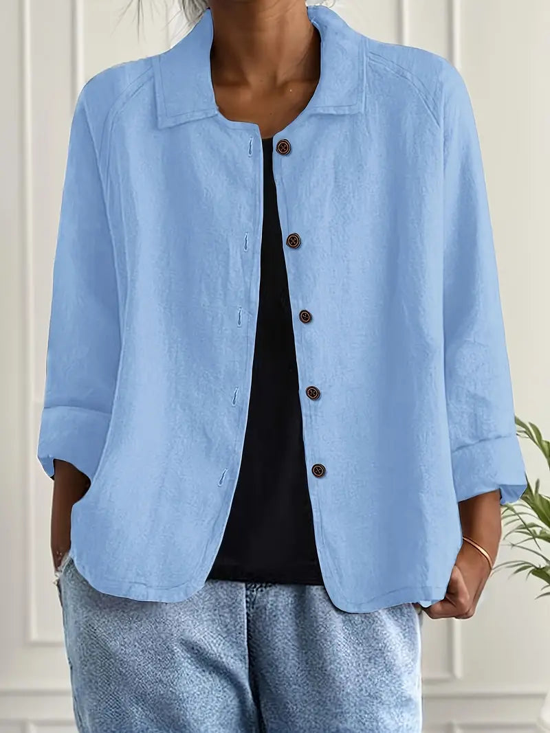 Elegant women's light shirt cardigan, a versatile layering piece for stylish spring fashion.