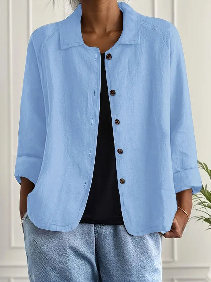 Elegant women's light shirt cardigan, a versatile layering piece for stylish spring fashion.