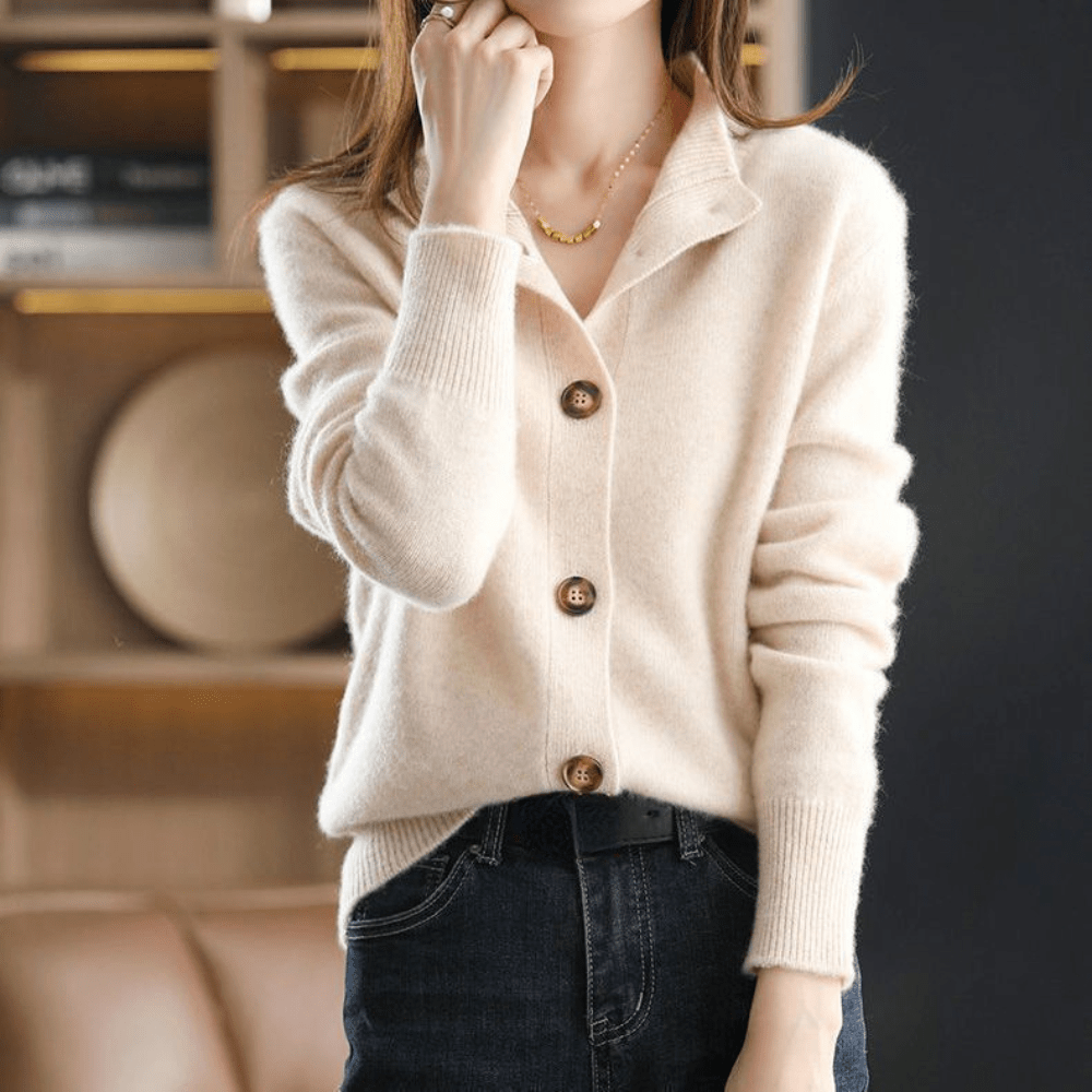 Stylish women's Livia sweater, cozy knit for winter fashion. Warm pullover, comfortable long sleeve everyday wear.