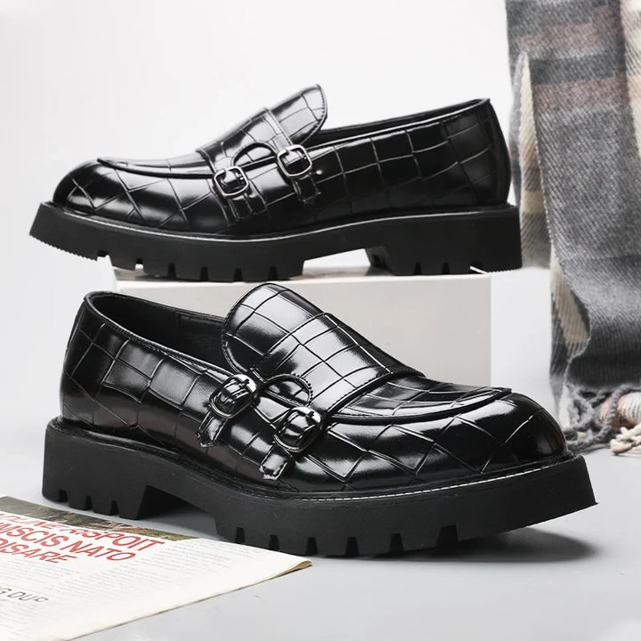 Milano platform loafers for women, showcasing a trendy chunky sole, buckle, and stylish design.
