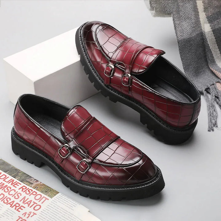 Black platform loafers for women, designed for easy slip-on wear, featuring a stylish chunky sole.