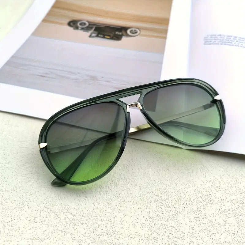 Trendy women's oversized aviator sunglasses. Perfect for summer fashion & essential UV protection.