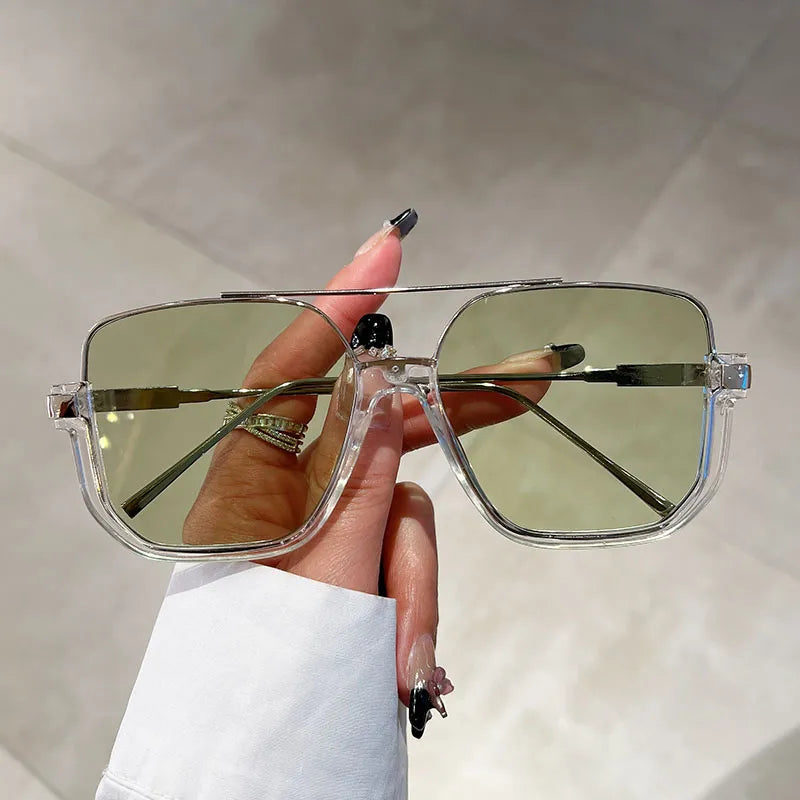 Women's oversized square sunglasses providing essential UV protection. Fashionable eyewear for sun safety.