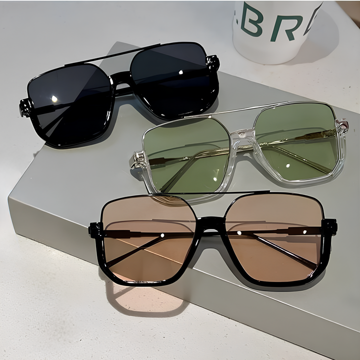 Classic black oversized square frame sunglasses for women, offering effective UV protection and style.