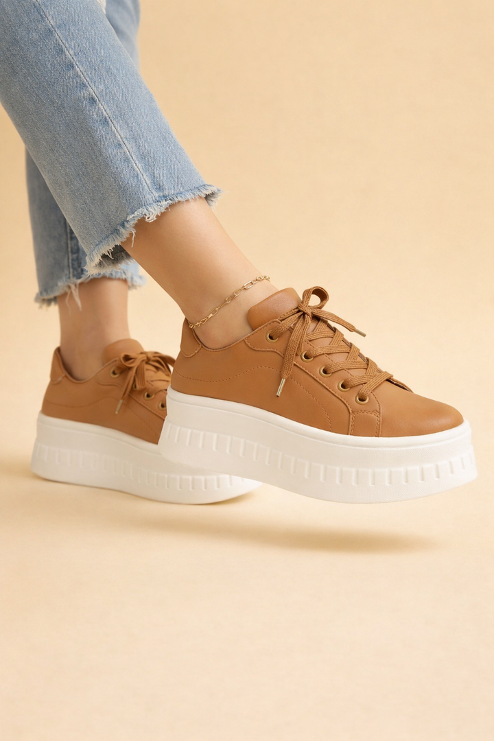 Stylish women's platform sneakers with chunky sole, cushioned comfort. Perfect for everyday fashion.