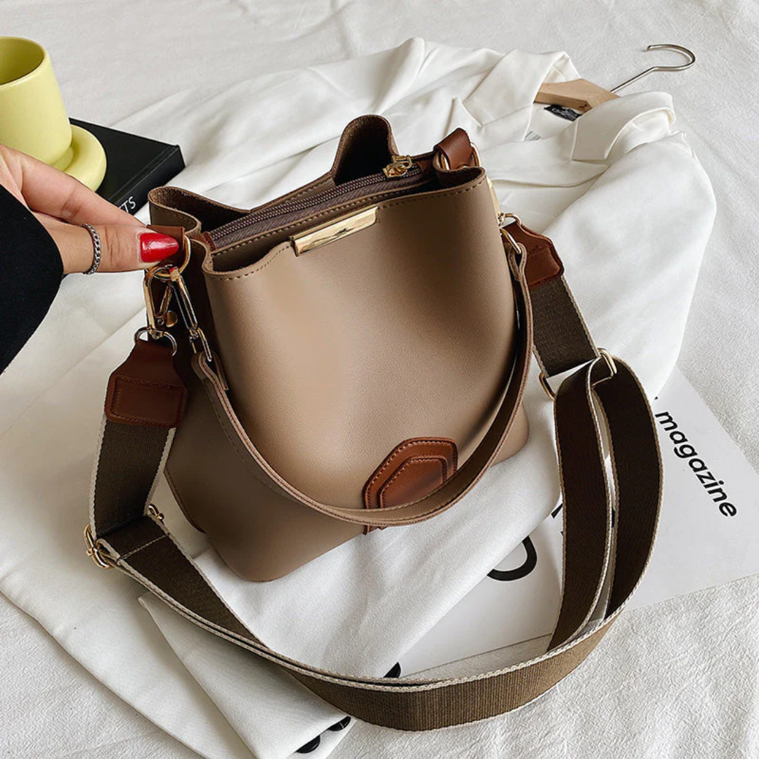 BellaViva women's premium leather shoulder bag, a stylish and practical daily handbag for any outfit.