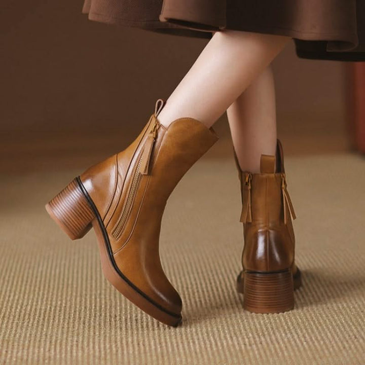 Comfortable women's Sloane high-heel ankle boots, merging modern style with sophisticated height.