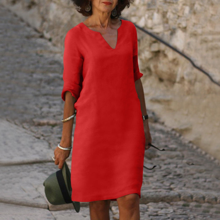 Stylish women's summer dress, comfortable & versatile for everyday wear or holiday fashion.