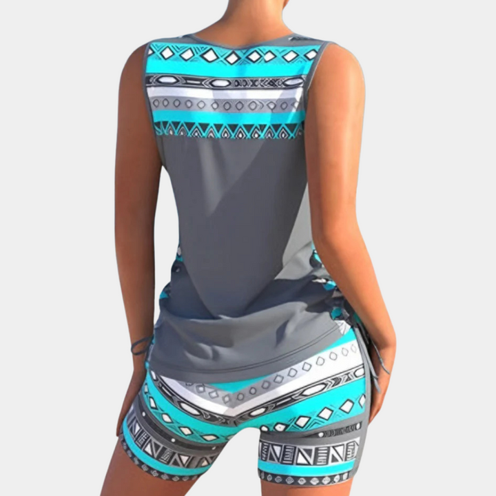Trendy Naomi tankini swimsuit for women, perfect for summer fashion & pool attire. Stylish & comfortable two-piece.