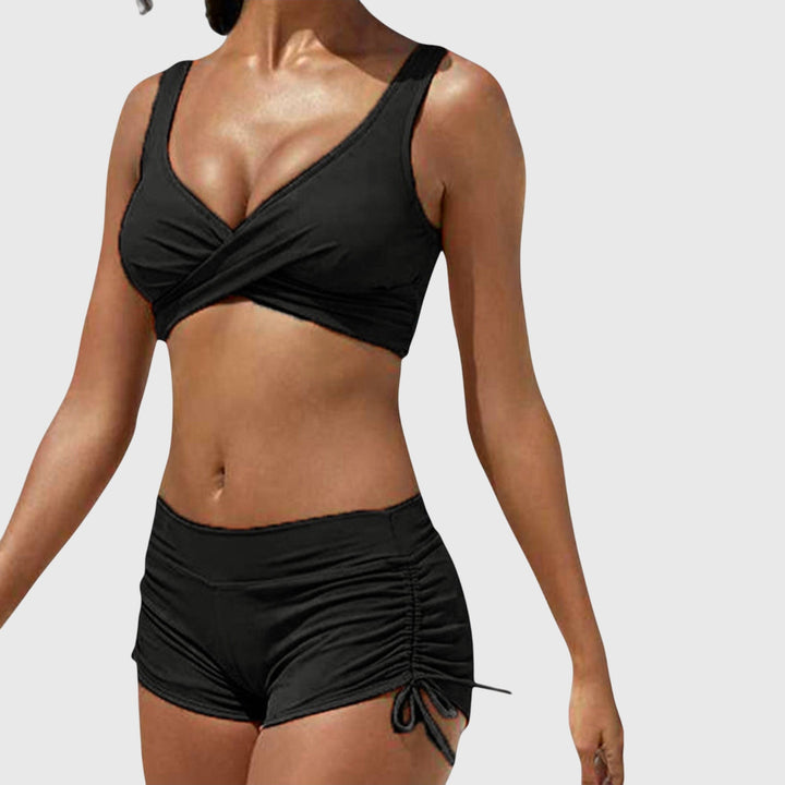 Elegant women's bikini set, stylish two-piece swimwear designed for beach fashion and poolside glam.