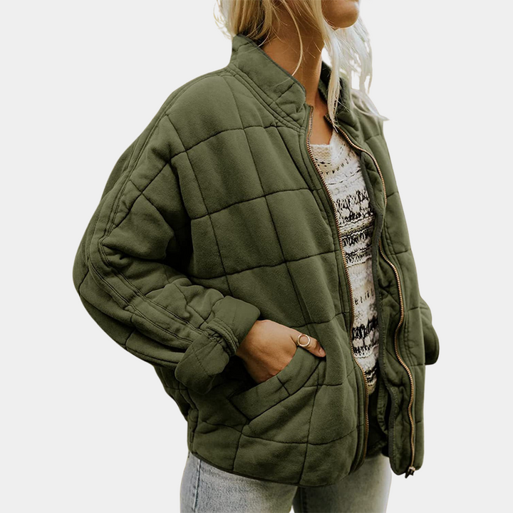 Stylish women's warm transitional jacket. Perfect for fall & spring, a versatile casual outerwear coat.