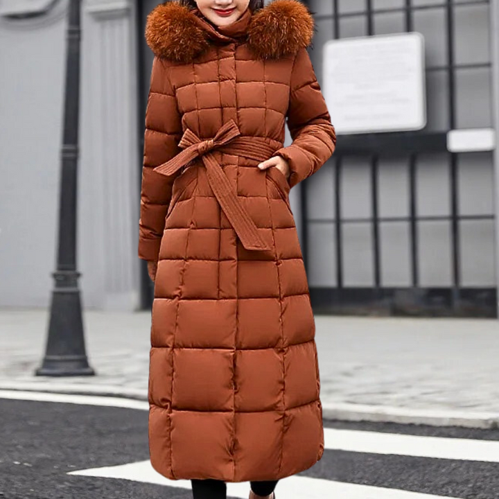 Stylish women's warm winter coat, Isabelle model, for cozy and insulated cold weather outerwear.