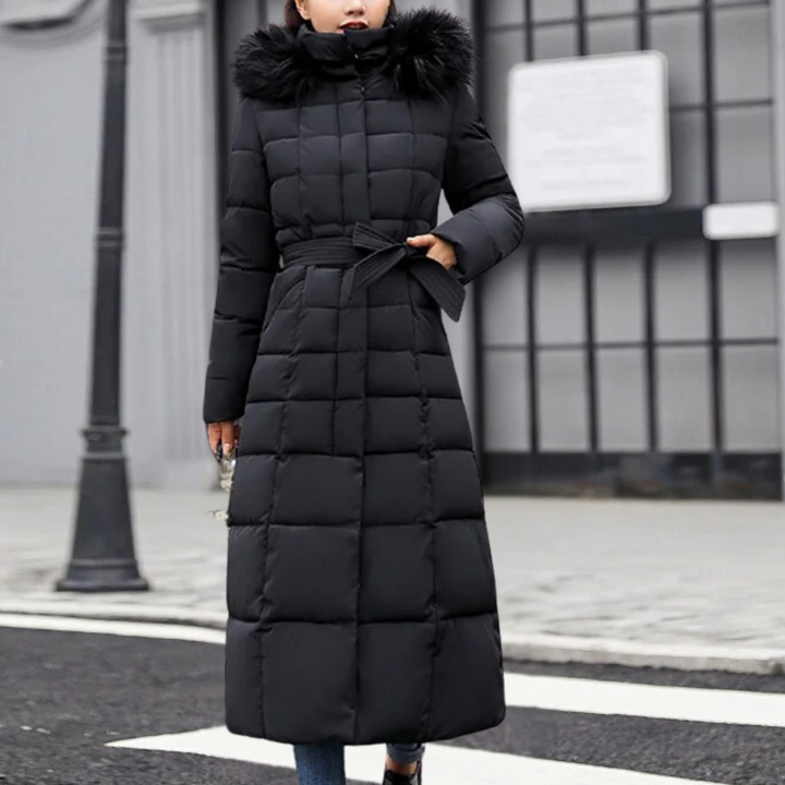 Elegant women's Isabelle winter coat, a cozy, insulated jacket perfect for stylish cold weather fashion.