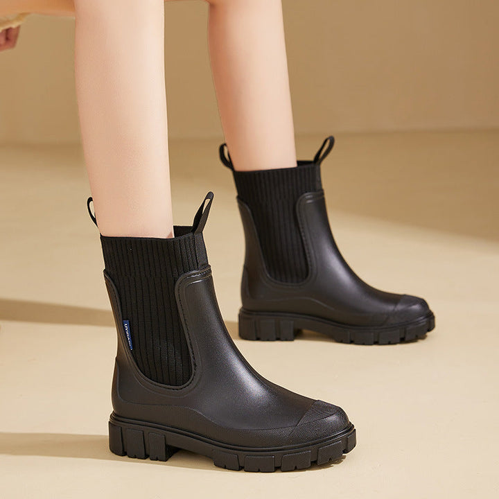 All-weather women's rain boots featuring waterproof design for ultimate protection. Anti-slip sole ensures safety.