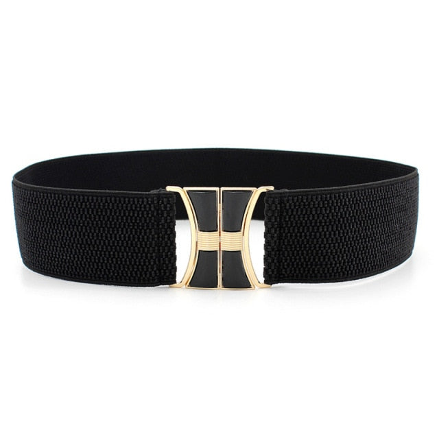 Statement wide women's PU leather belt, a stylish fashion accessory for dresses & bold outfits.