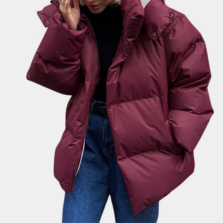 Stylish women's windbreaker jacket, perfect outerwear for fall & spring weather protection and comfort.