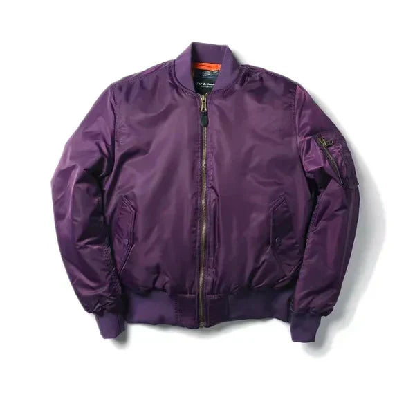 Trendy women's MA-1 bomber jacket, windproof and weather-ready for a fashionable outdoor look.