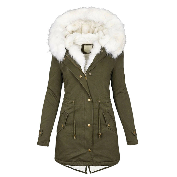 Premium women's warm winter coat, durable & comfortable, suitable for all cold weather conditions.